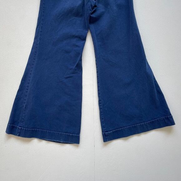 Vintage 70's Blue Bellbottom Pants / Petite / Size 30"W  / Cotton Flares Juniors - Picture 6 of 9